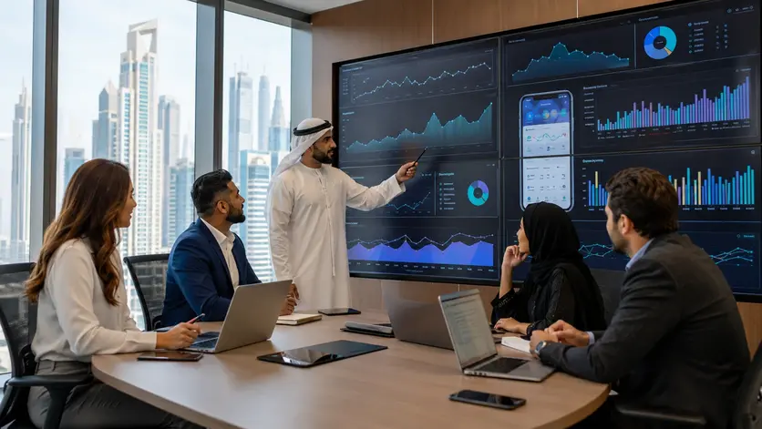 Mobile app user acquisition cost in UAE marketing strategy meeting